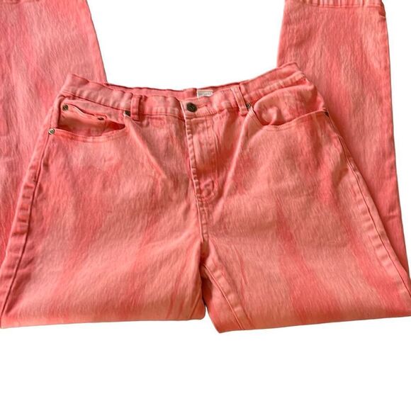 DG2 Diane Gilman Coral Tie Dye Jeans 10 - Picture 1 of 12